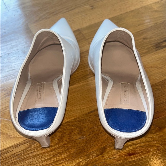 Stuart Weitzman Mira leather white pointed-toe mules / size 6.5 - Picture 5 of 8